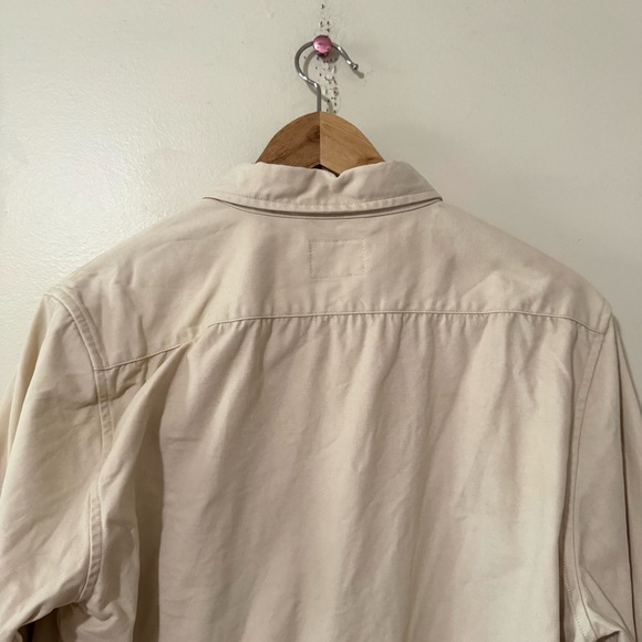 UUTRYB Knit Pocket Long Sleeve Button Down Shirt Beige Medium - Picture 5 of 7